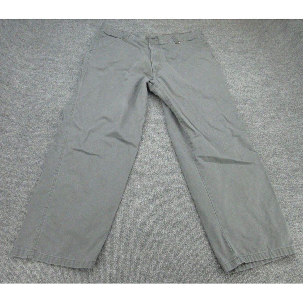 Wrangler Mens Carpenter Pants Relaxed Gray Utility Workwear 38x30